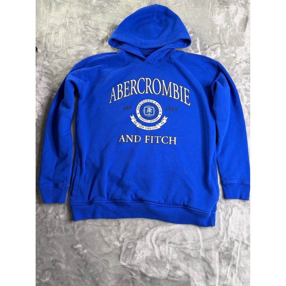 Abercrombie Kids Relaxed Fit Pullover Hoodie Blue Cotton Blend Size 17/18 Used